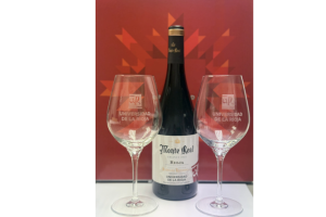 Caja de Vino con 1 Botella Crianza DOC Rioja y 2 Copas