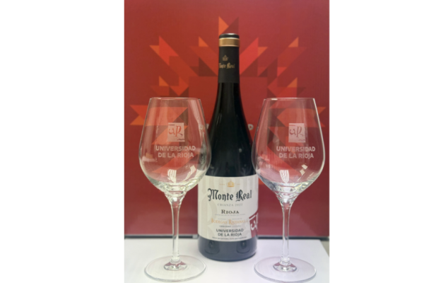 Caja de Vino con 1 Botella Crianza DOC Rioja y 2 Copas