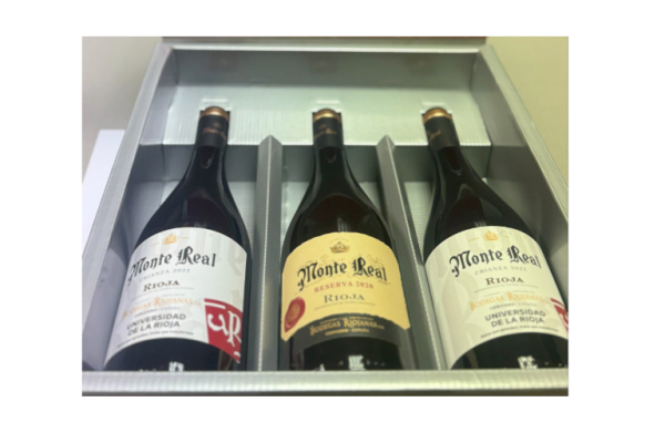 Caja de vino con 2 Botellas Crianza y 1 Reserva DOC Rioja